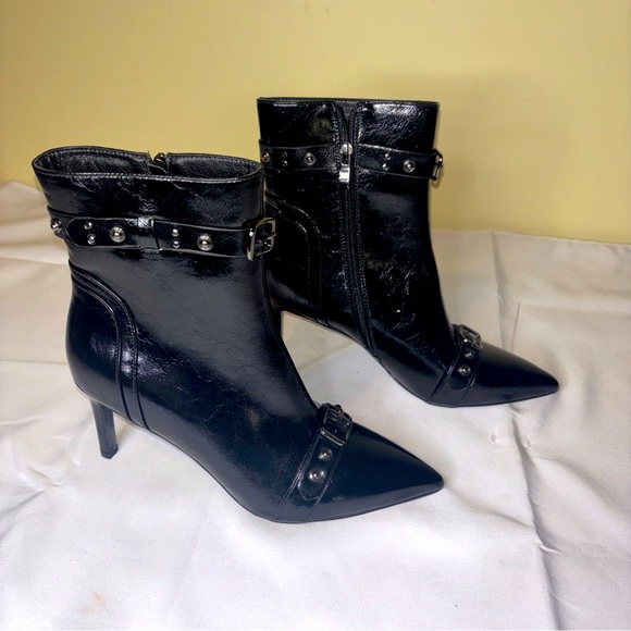 Easy Fox High Heel Ankle Boots for Women with Zipper and Buckle Detail Size 8.5 - Picture 1 of 8